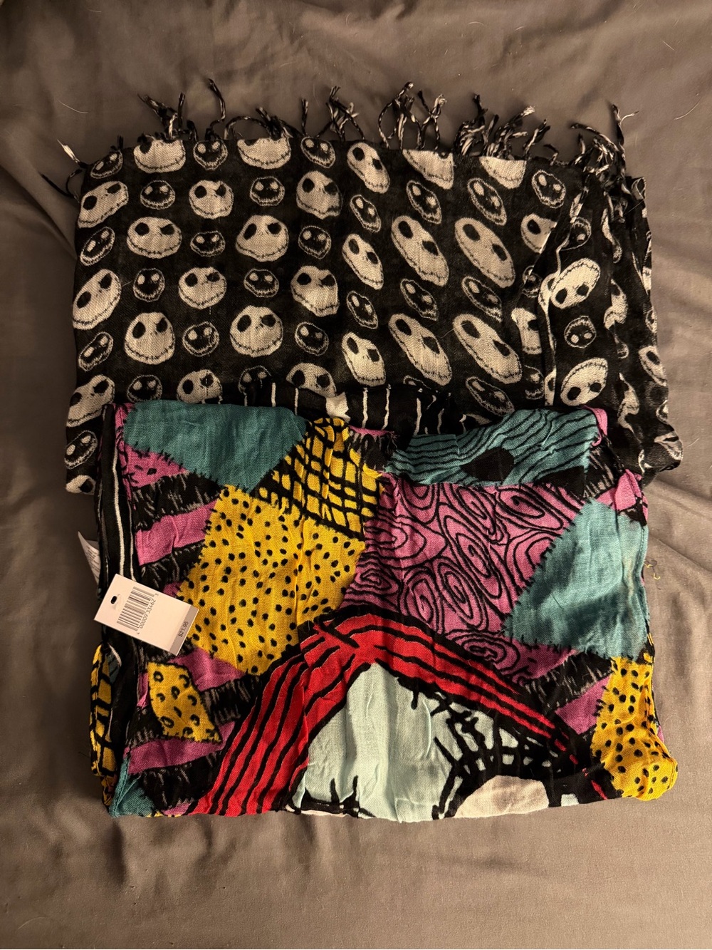 Disney’s Nightmare Before Christmas Jack & Sally Scarf NWT And Wrap/Shall PLAY